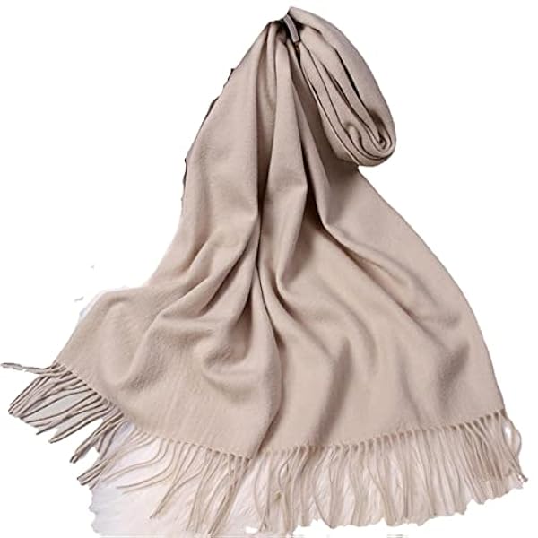 Kasjmier sjaal Winter Effen Wraps Voor Dames Foulard Met Kwastje Warme Wollen Sjaals Kasjmier (Oranje Roze 180x40cm)